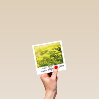 polaroid kaart niet meer hier maar altijd bij jou