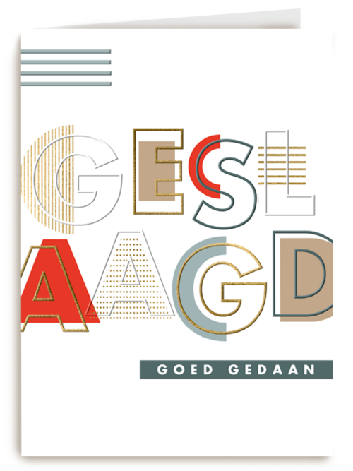 Geslaagd kaart stijlvol goed gedaan