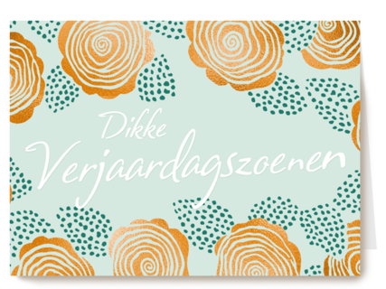verjaardag kaart dikke verjaardagszoenen