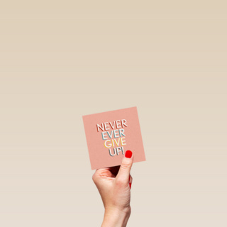 Motivatiekaart never ever give up