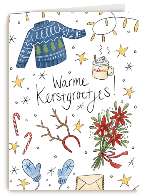 kerstkaart matia studio warme kerstgroetjes