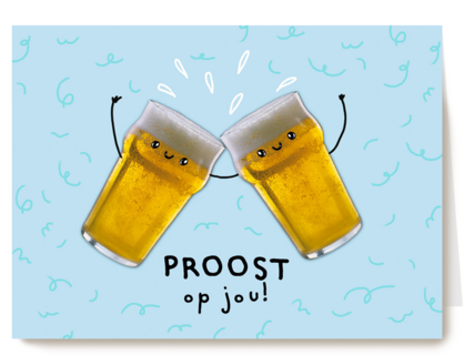 gefeliciteerd kaart klassiek proost op jou