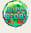 Ballon Minecraft Happy Birthday Multi