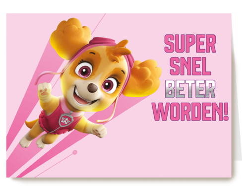 Paw Patrol beterschapskaart meisje