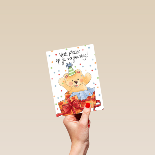 verjaardagskaart kids beer surprise matia studio