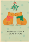 Kerstkaart capybara mistletoe