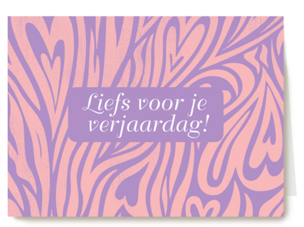 Hippe hartjes verjaardagskaart