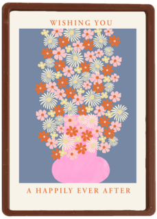 Getrouwd kaart met bloemen