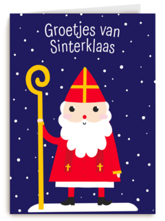 Sinterklaaskaart getekend Groetjes van Sinterklaas