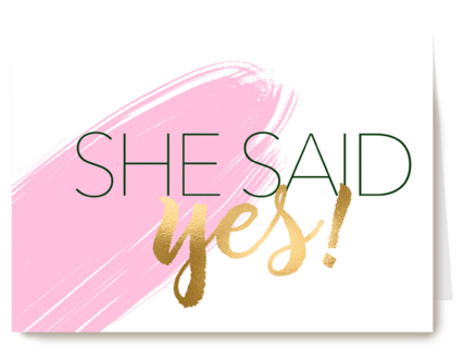 Verloofdkaart Engels She said yes