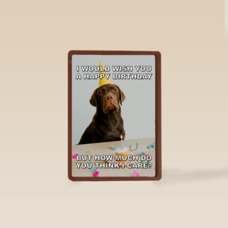 verjaardagskaart met hond met feesthoed