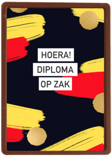 hoera diploma op zak met belgische vlag