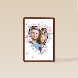 hart shape bloemen fotokaart