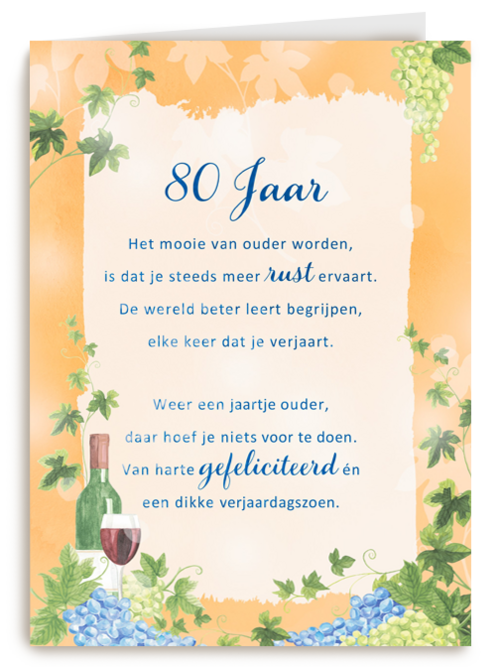 verjaardagskaart 80 jaar More than words