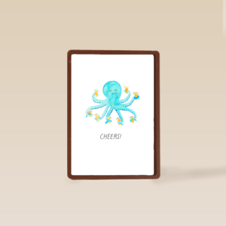 Verjaardagskaart met octopus