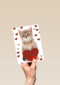 valentijnskaart klassiek poes met hart