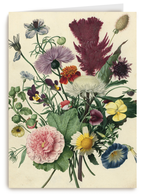 studio art kaart van schilderij met bloemen blanco