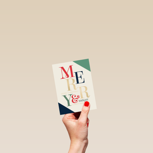Merry Christmas Bright New Year Modern