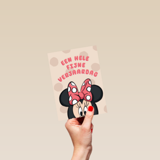 verjaardag kaart minnie mouse een hele fijne verjaardag