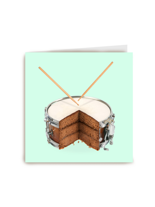 Verjaardagskaart Tiener Grappig Taart Drumstel