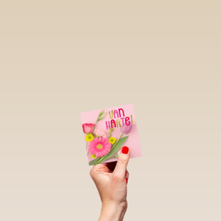 Verjaardagskaart bloemen van harte