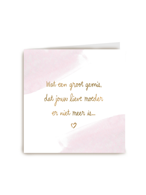 herinnering kaart gemis dat jemoeder er niet meer is
