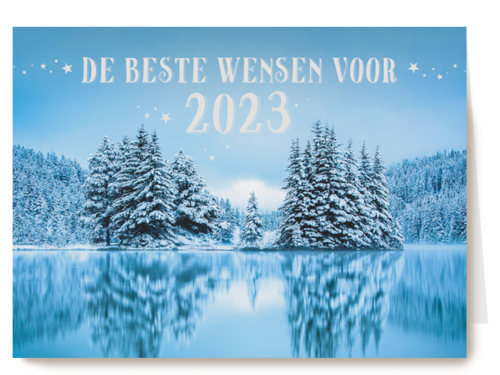 nieuwjaarskaart zakelijk sneeuw de beste wensen voor 2023