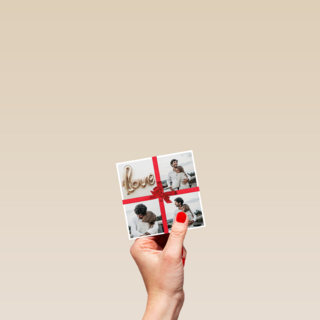 valentijnskaart strik met 4 fotos