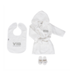 Giftset Badjas, Slabbetje en Slippers Wit