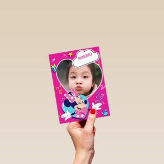 Minnie Mouse fotokaart verjaardag
