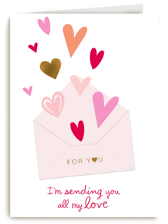 Valentijnskaart Romantisch hartjes for you