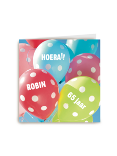 verjaardag leeftijd plus hoera ballonnen