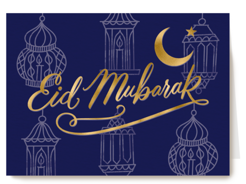 Eid Mubarak donkerblauw