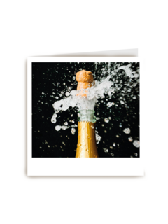 Gefeliciteerd kaart champagnekurk Polaroid