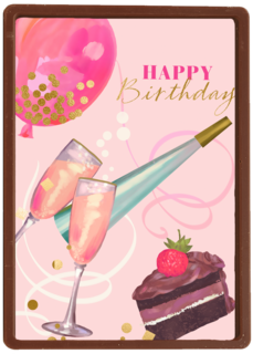 verjaardag kaart happy birthday taart en bubbels