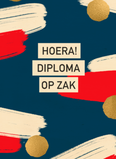 Rood wit blauwe geslaagd kaart met goud