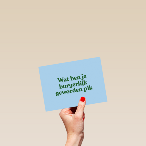 And C wat ben je burgerlijk geworden pik