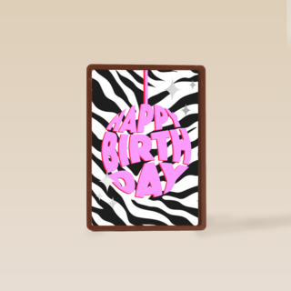 verjaardag kaart hip happy birthday pink balloon