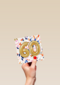 Verjaardagskaart gouden 60 met confetti