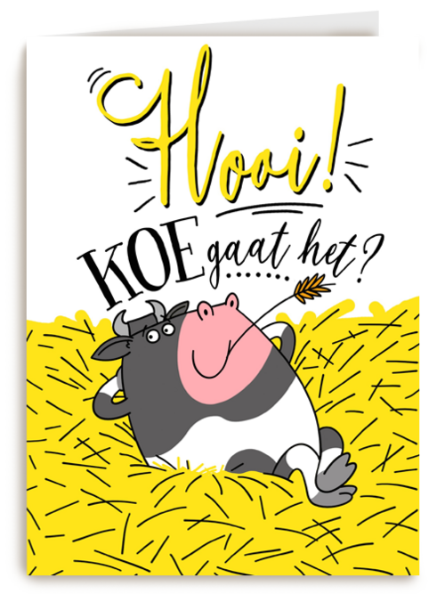 vriendschapskaart hooi koe gaat het