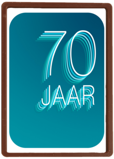 Verjaardagskaart 70 jaar blauw groen