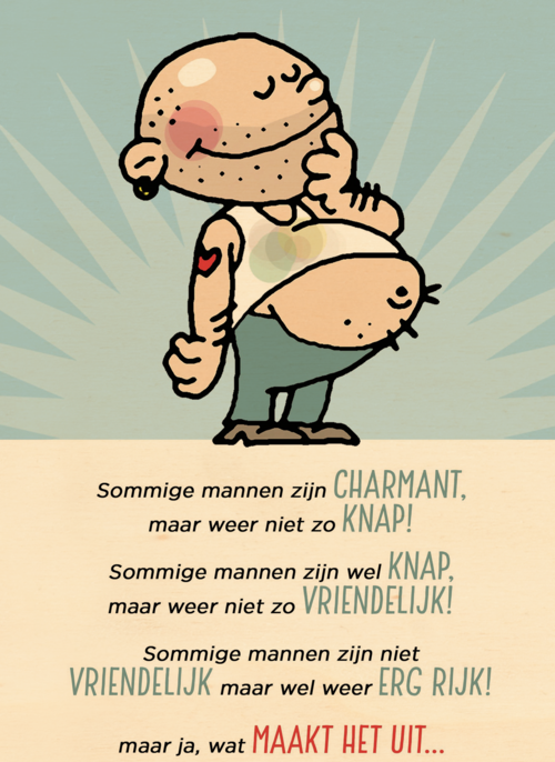 kale man met dikke buik