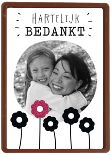 bedankt met vijf bloemen