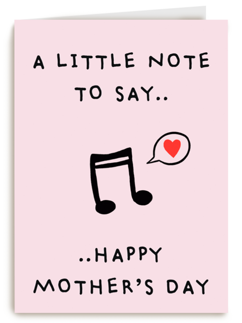 moederdag kaart hip a little note to say happy moeders day