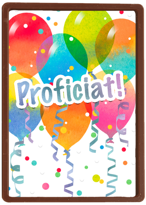 proficiat met ballonnen en confetti