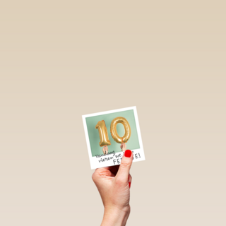 polaroid kaart tien jaar oud tiener