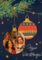 fotokaart voor kerst met kerstballen