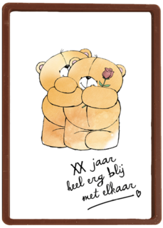 Trouwdagkaart Forever Friends Zoveel jaar heel erg blij met elkaar