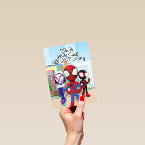 Back to school kaart Spiderman