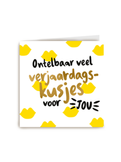 verjaardag kaart ontelbaar veel verjaardagskusjes
